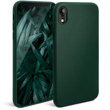 Cargar imagen en el visor de la galería, Moozy Minimalist Series Silicone Case for iPhone XR, Midnight Green - Matte Finish Slim Soft TPU Cover
