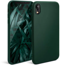 Carica l&#39;immagine nel visualizzatore di Gallery, Moozy Minimalist Series Silicone Case for iPhone XR, Midnight Green - Matte Finish Slim Soft TPU Cover
