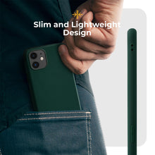 Charger l&#39;image dans la galerie, Moozy Minimalist Series Silicone Case for iPhone 11, Midnight Green - Matte Finish Slim Soft TPU Cover
