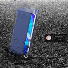 Cargar imagen en el visor de la galería, Moozy Case Flip Cover for Xiaomi Redmi Note 9, Dark Blue - Smart Magnetic Flip Case with Card Holder and Stand
