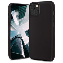 Cargar imagen en el visor de la galería, Moozy Lifestyle. Silicone Case for iPhone 13 Mini, Black - Liquid Silicone Lightweight Cover with Matte Finish
