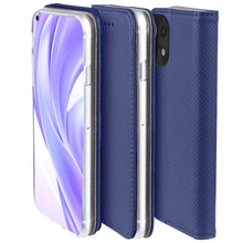 Load image into Gallery viewer, Moozy Case Flip Cover for Xiaomi Mi 11 Lite and Mi 11 Lite 5G, Dark Blue - Smart Magnetic Flip Case Flip Folio Wallet Case
