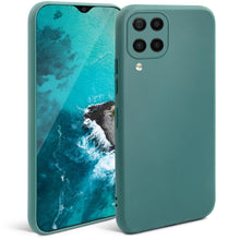 Ladda upp bild till gallerivisning, Moozy Minimalist Series Silicone Case for Samsung A12, Blue Grey - Matte Finish Lightweight Mobile Phone Case Slim Soft Protective
