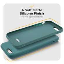 Cargar imagen en el visor de la galería, Moozy Minimalist Series Silicone Case for iPhone SE 2020, iPhone 8 and iPhone 7, Blue Grey - Matte Finish Slim Soft TPU Cover
