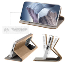 Carica l&#39;immagine nel visualizzatore di Gallery, Moozy Case Flip Cover for Xiaomi Mi 11 Ultra, Gold - Smart Magnetic Flip Case Flip Folio Wallet Case with Card Holder and Stand, Credit Card Slots
