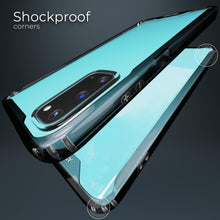 Ladda upp bild till gallerivisning, Moozy Xframe Shockproof Case for Samsung S20 - Black Rim Transparent Case, Double Colour Clear Hybrid Cover with Shock Absorbing TPU Rim
