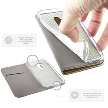 Cargar imagen en el visor de la galería, Moozy Case Flip Cover for Huawei Mate 20 Lite, Gold - Smart Magnetic Flip Case with Card Holder and Stand
