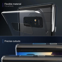 Carica l&#39;immagine nel visualizzatore di Gallery, Moozy 360 Degree Case for Samsung Note 8 - Full body Front and Back Slim Clear Transparent TPU Silicone Gel Cover
