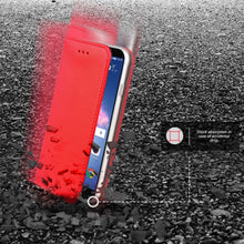 Załaduj obraz do przeglądarki galerii, Moozy Case Flip Cover for Huawei P Smart, Red - Smart Magnetic Flip Case with Card Holder and Stand

