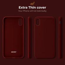 Afbeelding in Gallery-weergave laden, Moozy Minimalist Series Silicone Case for iPhone XR, Wine Red - Matte Finish Slim Soft TPU Cover
