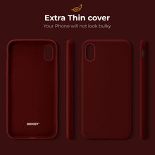 Carica l&#39;immagine nel visualizzatore di Gallery, Moozy Minimalist Series Silicone Case for iPhone XR, Wine Red - Matte Finish Slim Soft TPU Cover
