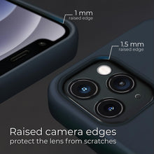 Charger l&#39;image dans la galerie, Moozy Lifestyle. Silicone Case for iPhone 13 Pro Max, Midnight Blue - Liquid Silicone Lightweight Cover with Matte Finish
