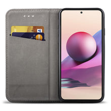 Load image into Gallery viewer, Moozy Case Flip Cover for Xiaomi Redmi Note 10 and Redmi Note 10S, Black - Smart Magnetic Flip Case Flip Folio Wallet Case
