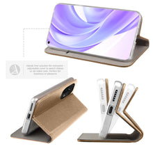 Lade das Bild in den Galerie-Viewer, Moozy Case Flip Cover for Xiaomi Mi 11 Lite and Mi 11 Lite 5G, Gold - Smart Magnetic Flip Case Flip Folio Wallet Case
