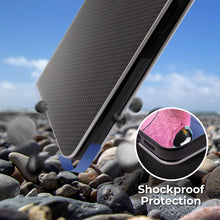 Cargar imagen en el visor de la galería, Moozy Wallet Case for Samsung A51, Black Carbon – Metallic Edge Protection Magnetic Closure Flip Cover with Card Holder
