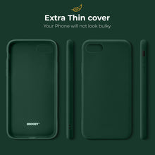 Załaduj obraz do przeglądarki galerii, Moozy Minimalist Series Silicone Case for iPhone SE 2020, iPhone 8 and iPhone 7, Midnight Green - Matte Finish Slim Soft TPU Cover
