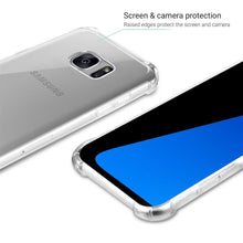 Carica l&#39;immagine nel visualizzatore di Gallery, Moozy Shock Proof Silicone Case for Samsung S7 - Transparent Crystal Clear Phone Case Soft TPU Cover
