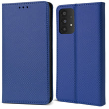Ladda upp bild till gallerivisning, Moozy Case Flip Cover for Samsung A33 5G, Dark Blue - Smart Magnetic Flip Case Flip Folio Wallet Case with Card Holder and Stand, Credit Card Slots, Kickstand Function

