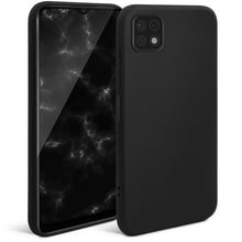 Cargar imagen en el visor de la galería, Moozy Minimalist Series Silicone Case for Samsung A22 5G, Black - Matte Finish Lightweight Mobile Phone Case Slim Soft Protective TPU Cover with Matte Surface
