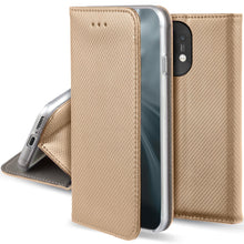 Carica l&#39;immagine nel visualizzatore di Gallery, Moozy Case Flip Cover for Xiaomi Mi 11, Gold - Smart Magnetic Flip Case Flip Folio Wallet Case with Card Holder and Stand, Credit Card Slots10,99
