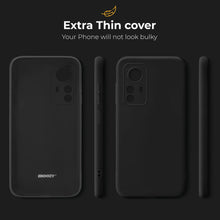 Load image into Gallery viewer, Moozy Minimalist Series Silicone Case for Xiaomi 12 Pro, Black - Matte Finish Lightweight Mobile Phone Case Slim Soft Protective TPU Cover with Matte Surface
