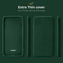 Cargar imagen en el visor de la galería, Moozy Minimalist Series Silicone Case for iPhone 13 Pro, Midnight Green - Matte Finish Lightweight Mobile Phone Case Slim Soft Protective
