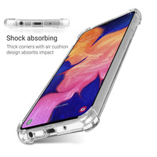 Załaduj obraz do przeglądarki galerii, Moozy Shock Proof Silicone Case for Samsung A10 - Transparent Crystal Clear Phone Case Soft TPU Cover
