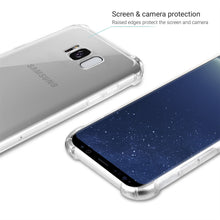 Cargar imagen en el visor de la galería, Moozy Shock Proof Silicone Case for Samsung S8 - Transparent Crystal Clear Phone Case Soft TPU Cover
