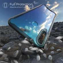Załaduj obraz do przeglądarki galerii, Moozy Xframe Shockproof Case for Huawei P30 Lite - Black Rim Transparent Case, Double Colour Clear Hybrid Cover with Shock Absorbing TPU Rim

