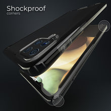 Załaduj obraz do przeglądarki galerii, Moozy Xframe Shockproof Case for Samsung A12 - Black Rim Transparent Case, Double Colour Clear Hybrid Cover with Shock Absorbing TPU Rim
