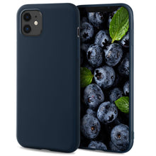 Load image into Gallery viewer, Moozy Lifestyle. Designed for iPhone 12 mini Case, Midnight Blue - Liquid Silicone Cover with Matte Finish and Soft Microfiber Lining
