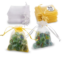 Carica l&#39;immagine nel visualizzatore di Gallery, VILSTO Organza Bags small, Gift Bags Small, Favour Bags, Drawstring Bags, Wedding Gifts Party Bags, Sweet Bags, Confetti Bags,  7x9 cm, 50 pieces
