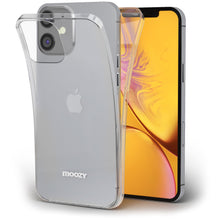 Carica l&#39;immagine nel visualizzatore di Gallery, Moozy 360 Degree Case for iPhone 12, iPhone 12 Pro - Full body Front and Back Slim Clear Transparent TPU Silicone Gel Cover
