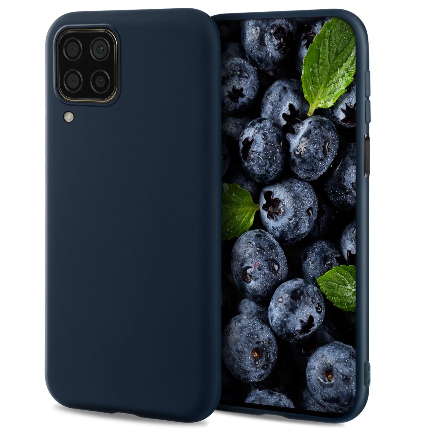 Moozy Lifestyle. Designed for Huawei P40 Lite Case, Midnight Blue - Liquid Silicone Cover with Matte Finish and Soft Microfiber Lining