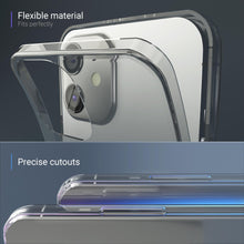 Carica l&#39;immagine nel visualizzatore di Gallery, Moozy 360 Degree Case for iPhone 12, iPhone 12 Pro - Full body Front and Back Slim Clear Transparent TPU Silicone Gel Cover
