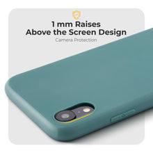 Charger l&#39;image dans la galerie, Moozy Minimalist Series Silicone Case for iPhone XR, Blue Grey - Matte Finish Slim Soft TPU Cover
