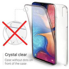 Carica l&#39;immagine nel visualizzatore di Gallery, Moozy 360 Degree Case for Samsung A20e - Transparent Full body Slim Cover - Hard PC Back and Soft TPU Silicone Front
