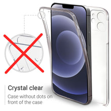 Charger l&#39;image dans la galerie, Moozy 360 Degree Case for iPhone 12 mini - Transparent Full body Slim Cover - Hard PC Back and Soft TPU Silicone Front
