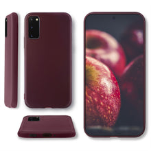 Carica l&#39;immagine nel visualizzatore di Gallery, Moozy Minimalist Series Silicone Case for Samsung S20, Wine Red - Matte Finish Slim Soft TPU Cover
