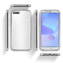 Załaduj obraz do przeglądarki galerii, Moozy 360 Degree Case for Huawei Y6 2018 - Transparent Full body Slim Cover - Hard PC Back and Soft TPU Silicone Front
