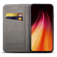 Cargar imagen en el visor de la galería, Moozy Case Flip Cover for Xiaomi Redmi Note 8, Black - Smart Magnetic Flip Case with Card Holder and Stand
