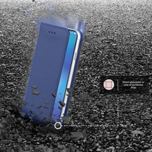 Załaduj obraz do przeglądarki galerii, Moozy Case Flip Cover for Xiaomi Mi 9 SE, Dark Blue - Smart Magnetic Flip Case with Card Holder and Stand
