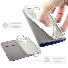 Cargar imagen en el visor de la galería, Moozy Case Flip Cover for Nokia 5.3, Dark Blue - Smart Magnetic Flip Case with Card Holder and Stand
