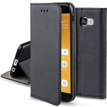 Charger l&#39;image dans la galerie, Moozy Case Flip Cover for Samsung A5 2017, Black - Smart Magnetic Flip Case with Card Holder and Stand
