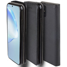 Carica l&#39;immagine nel visualizzatore di Gallery, Moozy Case Flip Cover for Samsung S20, Black - Smart Magnetic Flip Case with Card Holder and Stand
