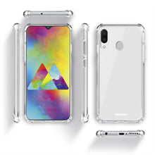 Cargar imagen en el visor de la galería, Moozy Shock Proof Silicone Case for Samsung M20 - Transparent Crystal Clear Phone Case Soft TPU Cover
