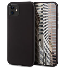 Load image into Gallery viewer, Moozy Lifestyle. Designed for iPhone 11 Case, Black - Liquid Silicone Cover with Matte Finish and Soft Microfiber Lining
