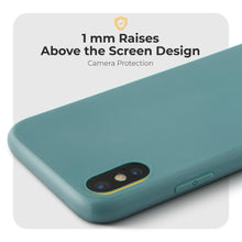 Load image into Gallery viewer, Moozy Minimalist Series Silicone Case for iPhone X and iPhone XS, Blue Grey - Matte Finish Slim Soft TPU Cover
