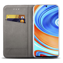 Load image into Gallery viewer, Moozy Case Flip Cover for Xiaomi Redmi Note 9S and Xiaomi Redmi Note 9 Pro, Dark Blue - Smart Magnetic Flip Case with Card Holder and Stand
