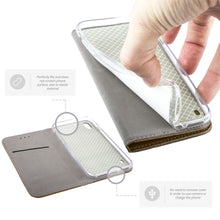 Cargar imagen en el visor de la galería, Moozy Case Flip Cover for Samsung A10, Gold - Smart Magnetic Flip Case with Card Holder and Stand
